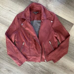 Faux suede moto jacket, soft mauve, M